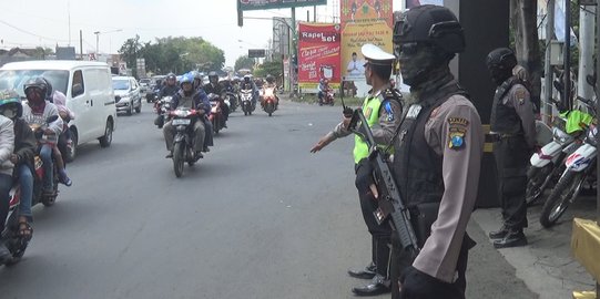 Pasukan antiteror ikut amankan arus balik Lebaran di Mojokerto