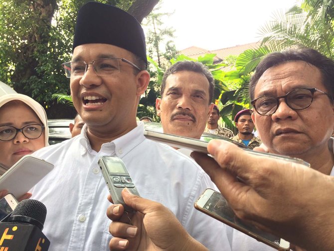 anies baswedan di posko pemenangan