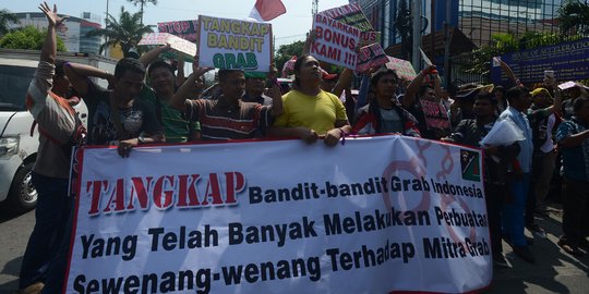 Aksi sopir Grab demo tuntut pencairan insentif Lebaran