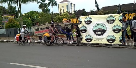 Tolak PLTP Baturraden, 2 mahasiswa bersepeda Bandung-Purwokerto