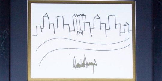 Gambar sketsa bikinan Trump laku dilelang seharga RP 389 juta