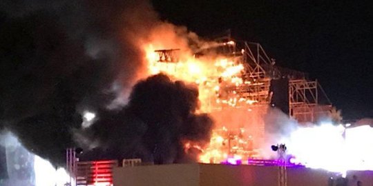 Panggung utama terbakar, festival Tomorrowland Unite dihentikan