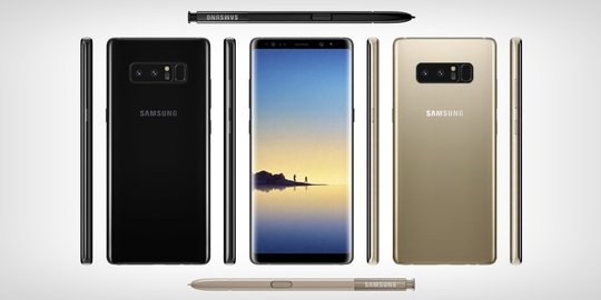 Ini bentuk Samsung Galaxy Note 8 dari berbagai sisi, S-Pen juga ada!