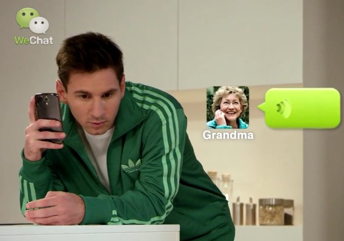 iklan wechat yang dibintangi messi