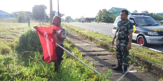 Sedang lari pagi, anggota TNI temukan bendera alam peudeung