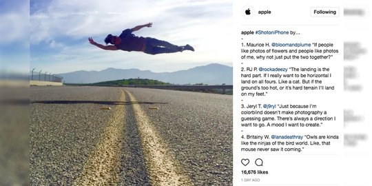 Apple pamer kehebatan kamera iPhone di Instagram
