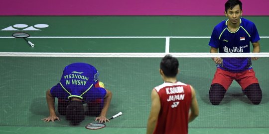 Sujud syukur Ahsan/Rian lolos ke final Kejuaraan Dunia