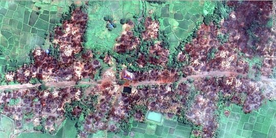 Foto satelit terbaru perlihatkan desa Rohingya musnah dibakar