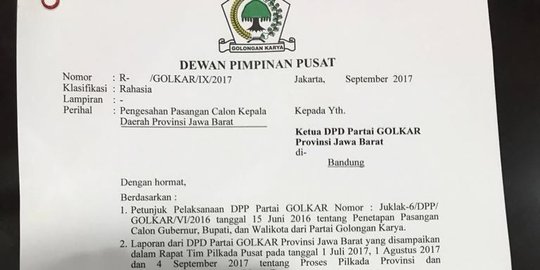 Soal SK usung Ridwan Kamil, DPD Golkar Jabar sebut DPP tidak akan gegabah