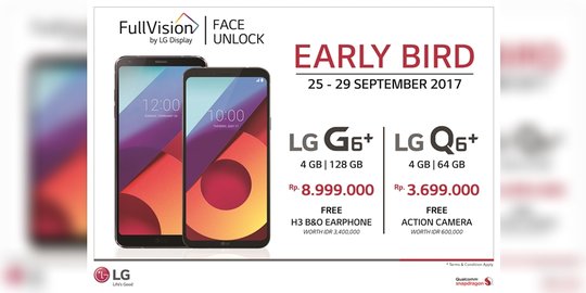 Smartphone LG G6 Plus dan Q6 Plus resmi beredar di Indonesia