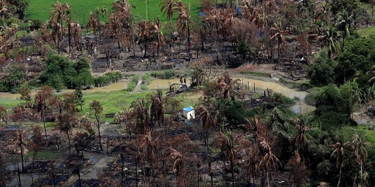 Yang tersisa dari desa Rohingya di Myanmar