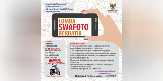 setkab gelar lomba foto berbatik
