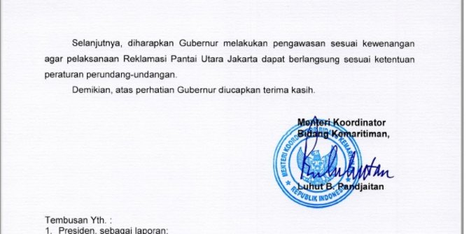 Menteri Luhut cabut moratorium 17 pulau reklamasi di Teluk 