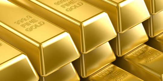 Harga emas melejit Rp 5.000 menjadi Rp 618.517 per gram