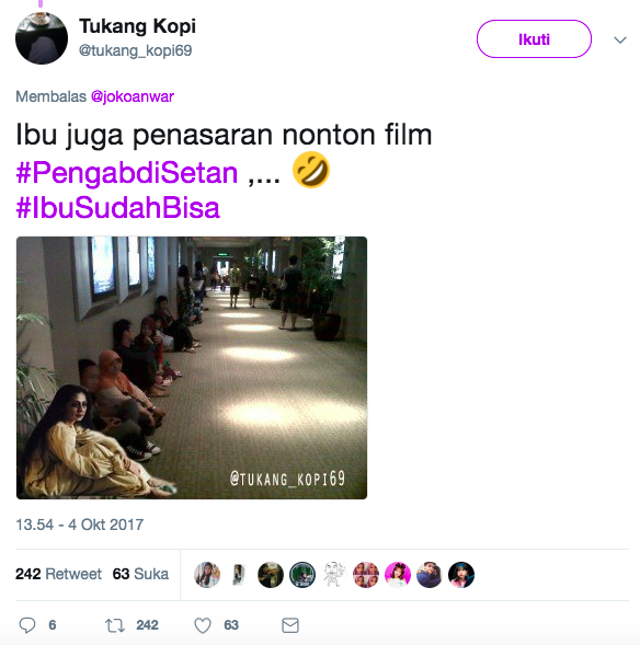 Twitter sebut hastag dan meme kocak Pengabdi Setan jadi trending 