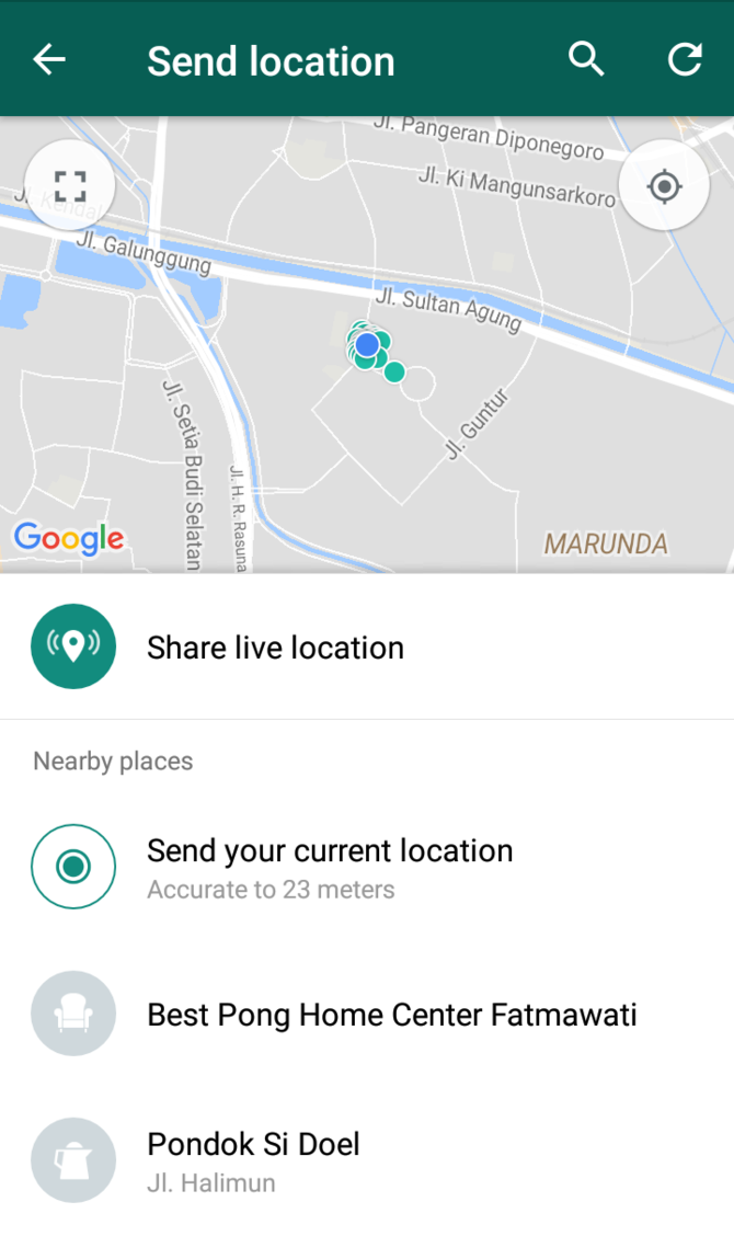 fitur share live location whatsapp sudah bisa digunakan