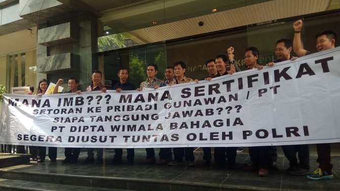 bos properti pt dipta wimala bahagia dilaporkan ke bareskrim