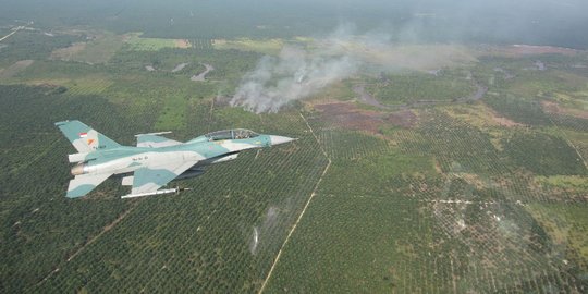 Patroli F16 Lanud Rsn temukan kebakaran hutan di Kampar