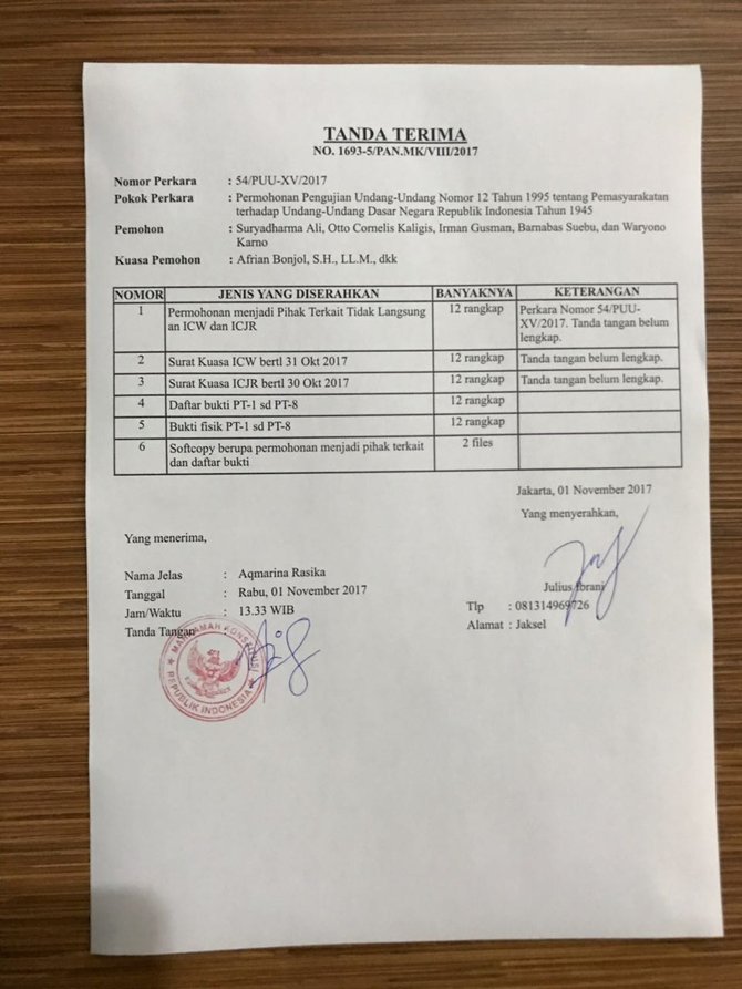 icjr dan icw ingin jadi pihak terkait gugatan uu pemasyarakatan di mk