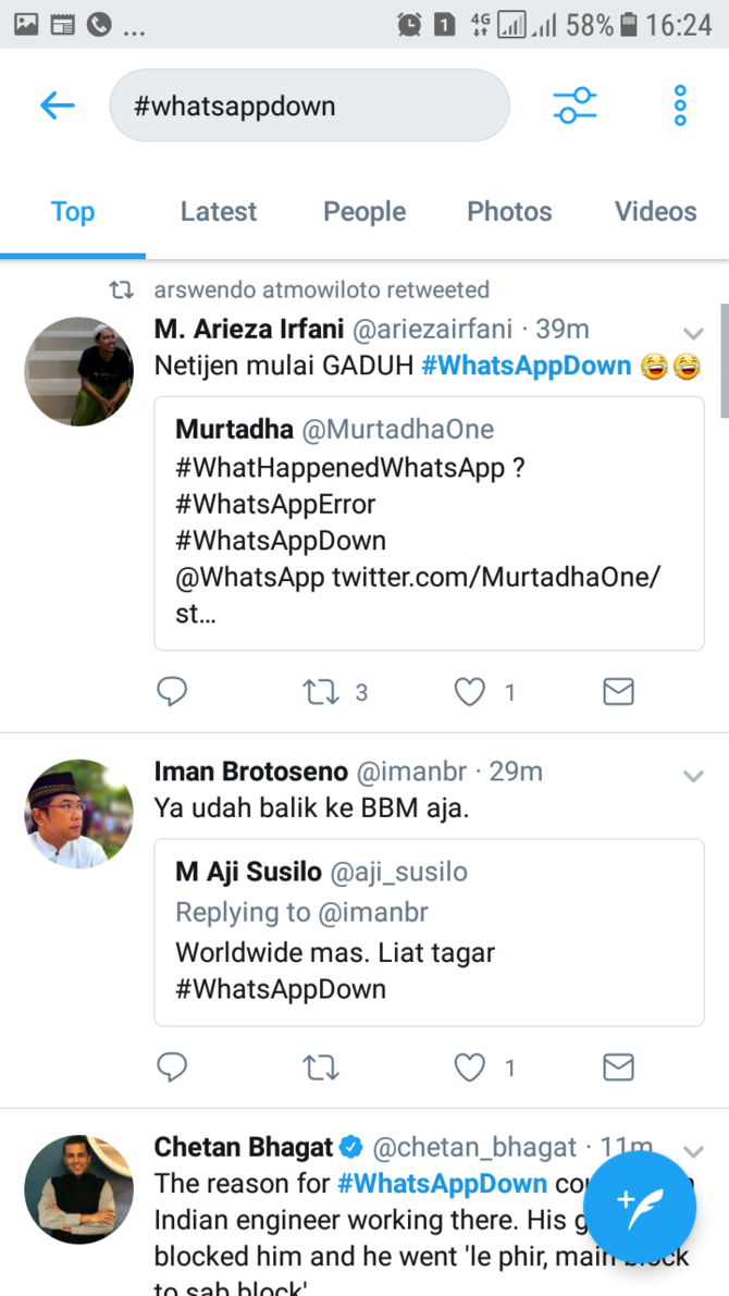 whatsapp down