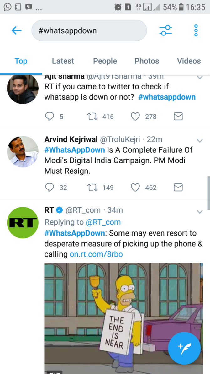 whatsapp down