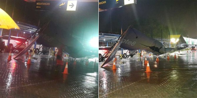 bandara syamsudin diterjang angin kencang