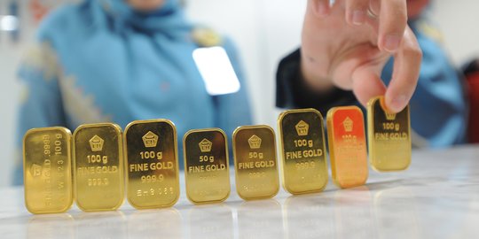 Hari ini, harga emas naik tipis menjadi Rp 632.634 per gram