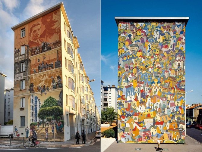 mural di kota lyon prancis