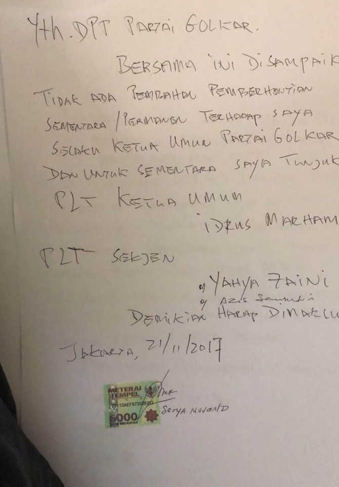 surat setya novanto