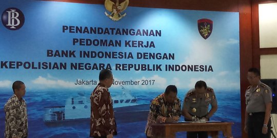 BI bersama Polri tandatangani perjanjian tentang pendistribusian uang