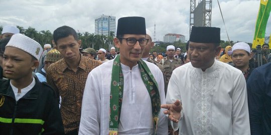 Pertimbangkan aspek politik, Sandi tunggu perintah Gerindra soal reuni 212