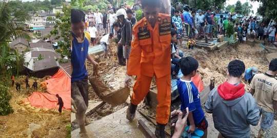 Longsor terjang makam di Tarakan, jenazah berkain kafan terbongkar