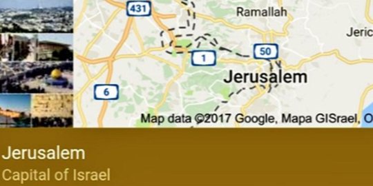 Google sudah cantumkan Yerusalem ibu kota Israel