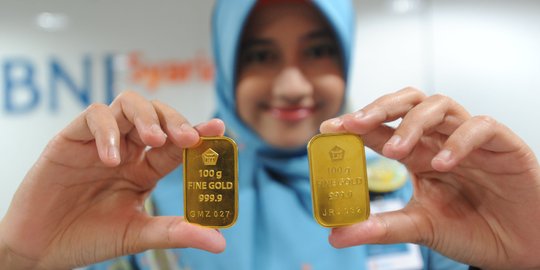 Harga emas turun tipis Rp 1.000 menjadi Rp 612.000 per gram