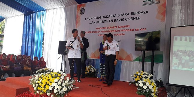 Image result for Wakil Gubernur DKI Jakarta Sandiaga Uno memberikan sambutannya dalam acara launching program Jakarta Utara Berdaya dan peresmian Baziz Corner