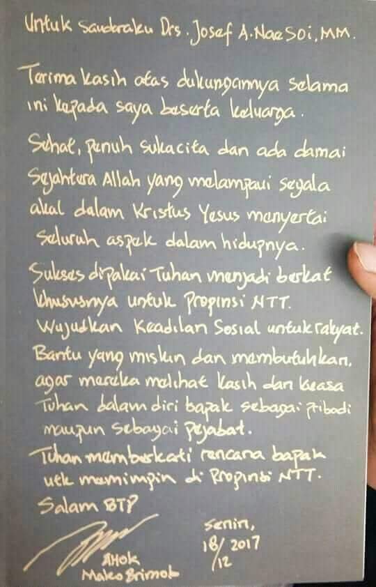 surat ahok untuk yoseph nae soi