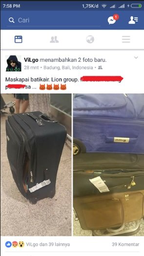 barang penumpang batik hilang di bagasi