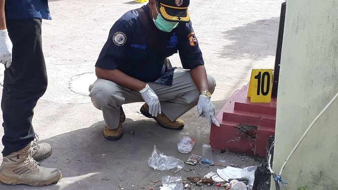 ledakan di mapolsek bontoala makassar