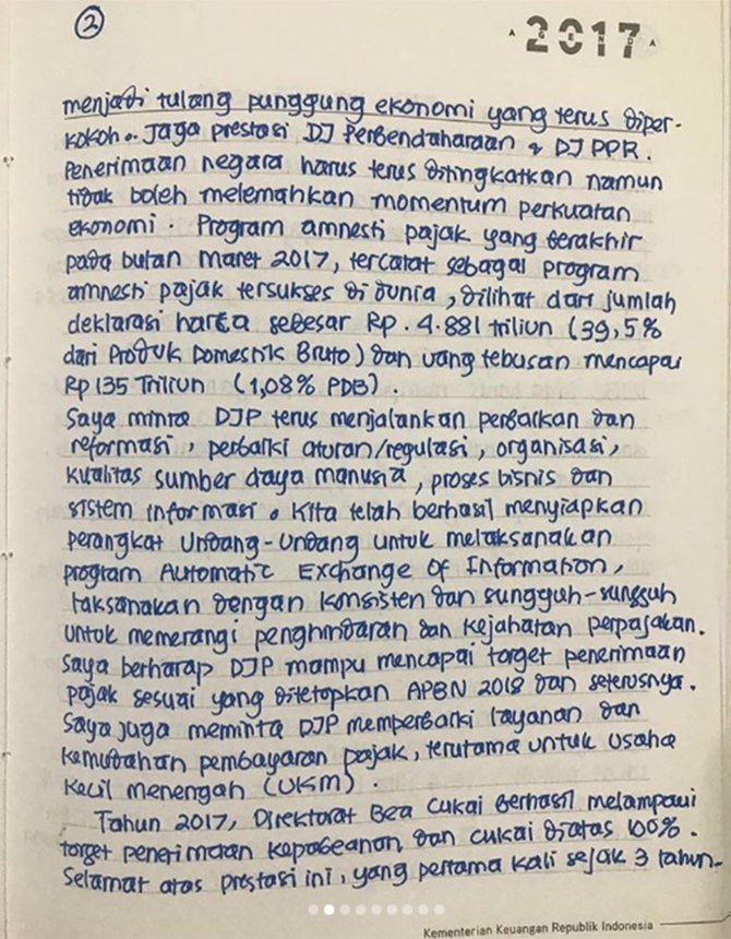 surat sri mulyani