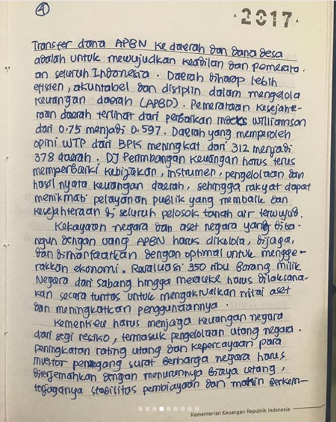 surat sri mulyani