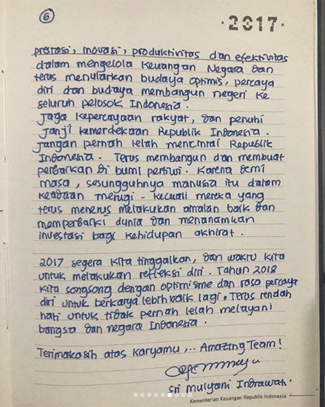surat sri mulyani