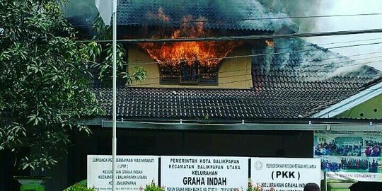 Usai membakar, penjaga kantor lurah di Balikpapan kabur ke hutan dan kini diburu