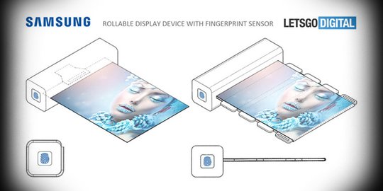 Samsung ajukan paten layar gulung lengkap dengan sensor sidik jari