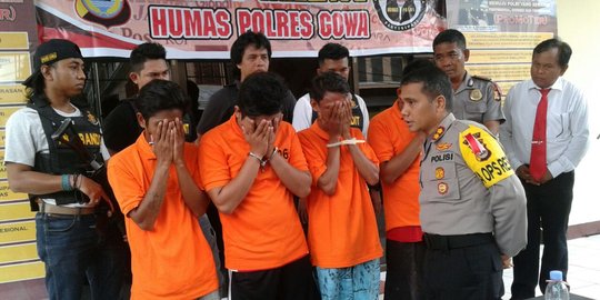 Polres Gowa tangkap 5 tersangka pembakaran sepeda motor