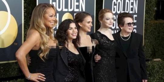 Seleb Hollywood Kompak Berbaju Hitam di Red Carpet Golden Globes 2018, Ada Apa?