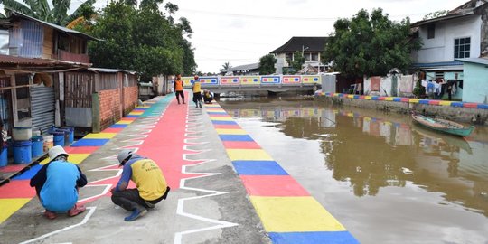 Sambut Asian Games, pinggiran Sungai Musi kini lebih berwarna