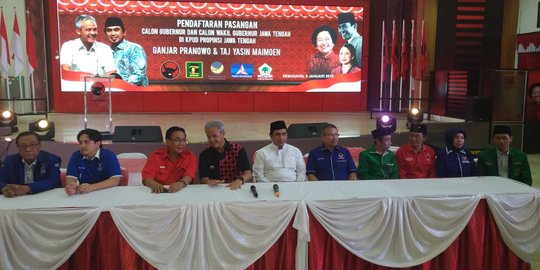 Ganjar-Yasin mendaftar ke KPU Jateng tanpa Partai Golkar