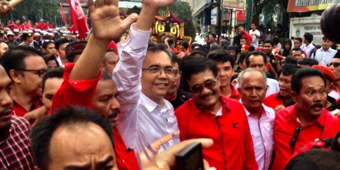 Djarot-Sihar disambut Reog Ponorogo saat mendaftar ke KPU Sumut