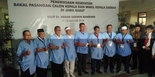 Empat pasangan calon gubernur dan wagub Jabar tes kesehatan 10 jam