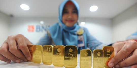 Harga emas turun Rp 2.000 menjadi Rp 632.000 per gram